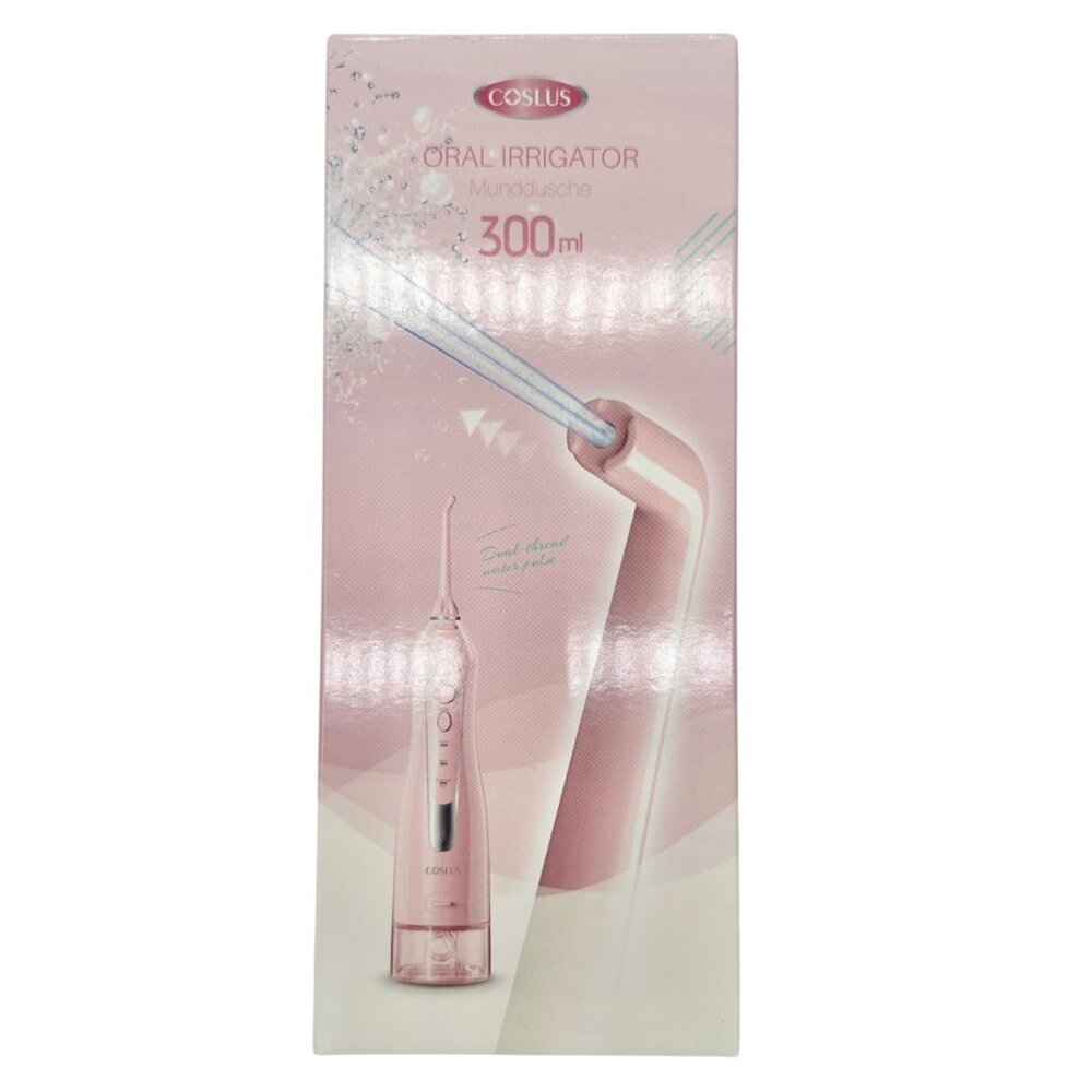 Coslus Oral Irrigator Cordless BPA-Free 300ml Water Tank Lg Battery Mint Green